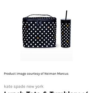 Kate Spade Polka Dot Lunch Tote and 20oz Insulated Tumbler